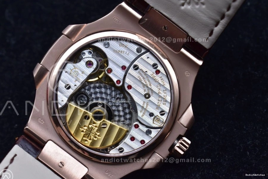 Croco Gray GRF 912 Best Brown Nautilus on 5712 Premium RG Strap SS Edition A23J Dial 0921